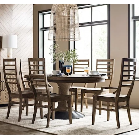 7-Piece Dining Set with Lindale Table and Canton Ladderback Chairs